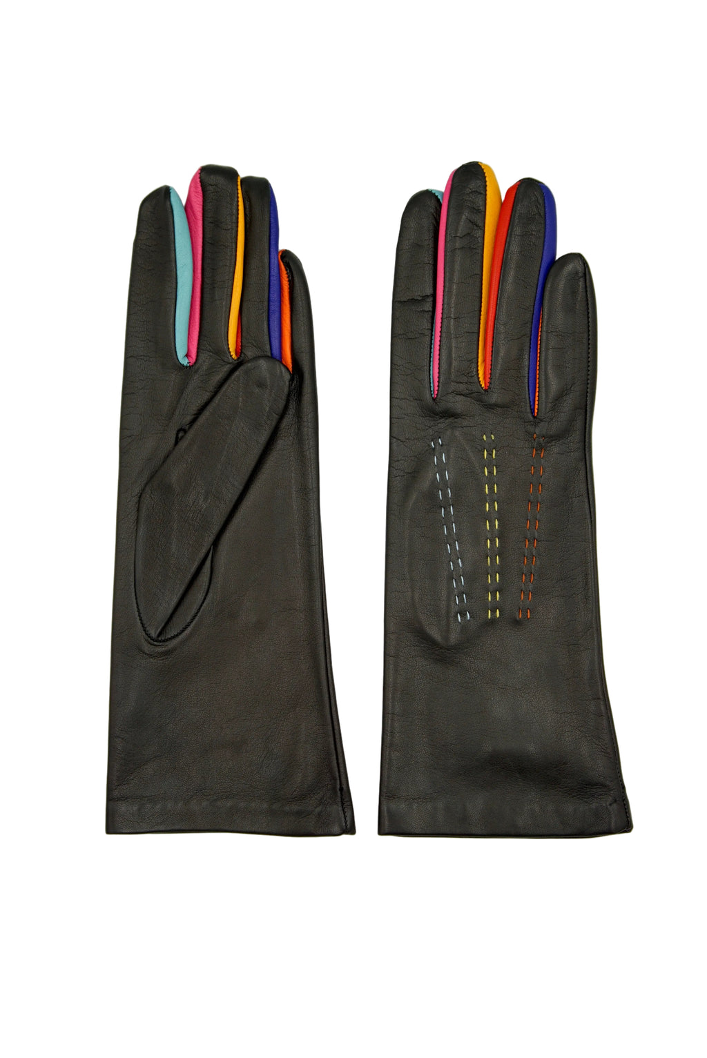 Masullo1932 guanto da donna Accento nero in nappa ovina con colore tra le dita, vista 1