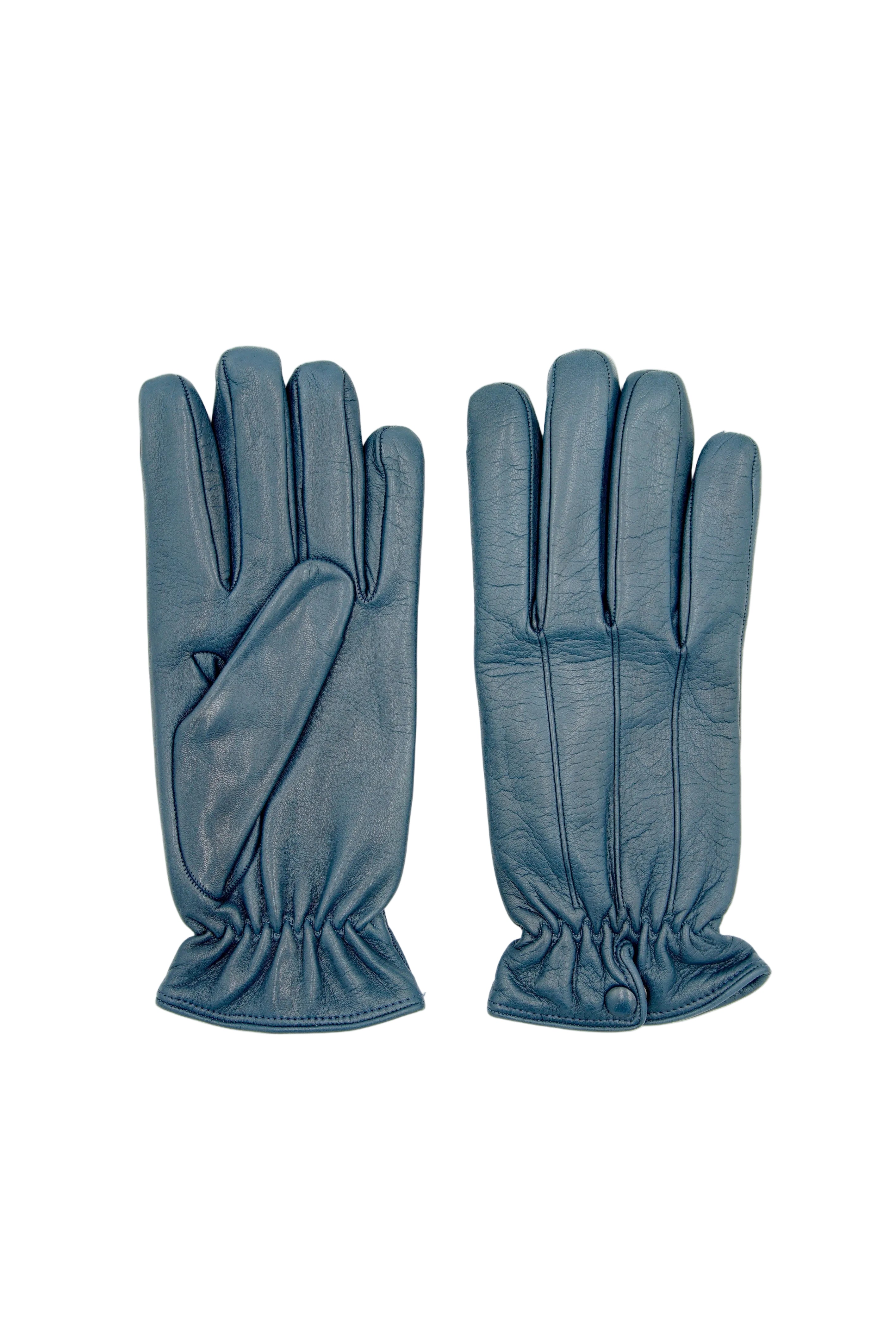 Masullo1932 guanto da uomo Gemello in nappa ovina con bottone singolo al polso, colore Blu, vista 1