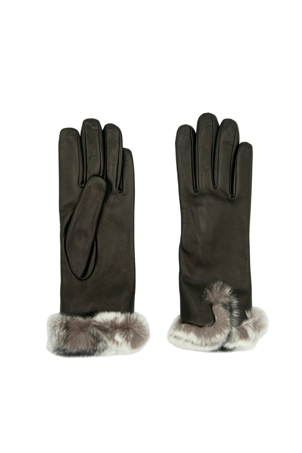 Masullo1932 guanto da donna Brina nero invernale con polso in Rex Rabbit, vista 1