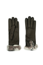 Masullo1932 guanto da donna Brina nero invernale con polso in Rex Rabbit, vista 1