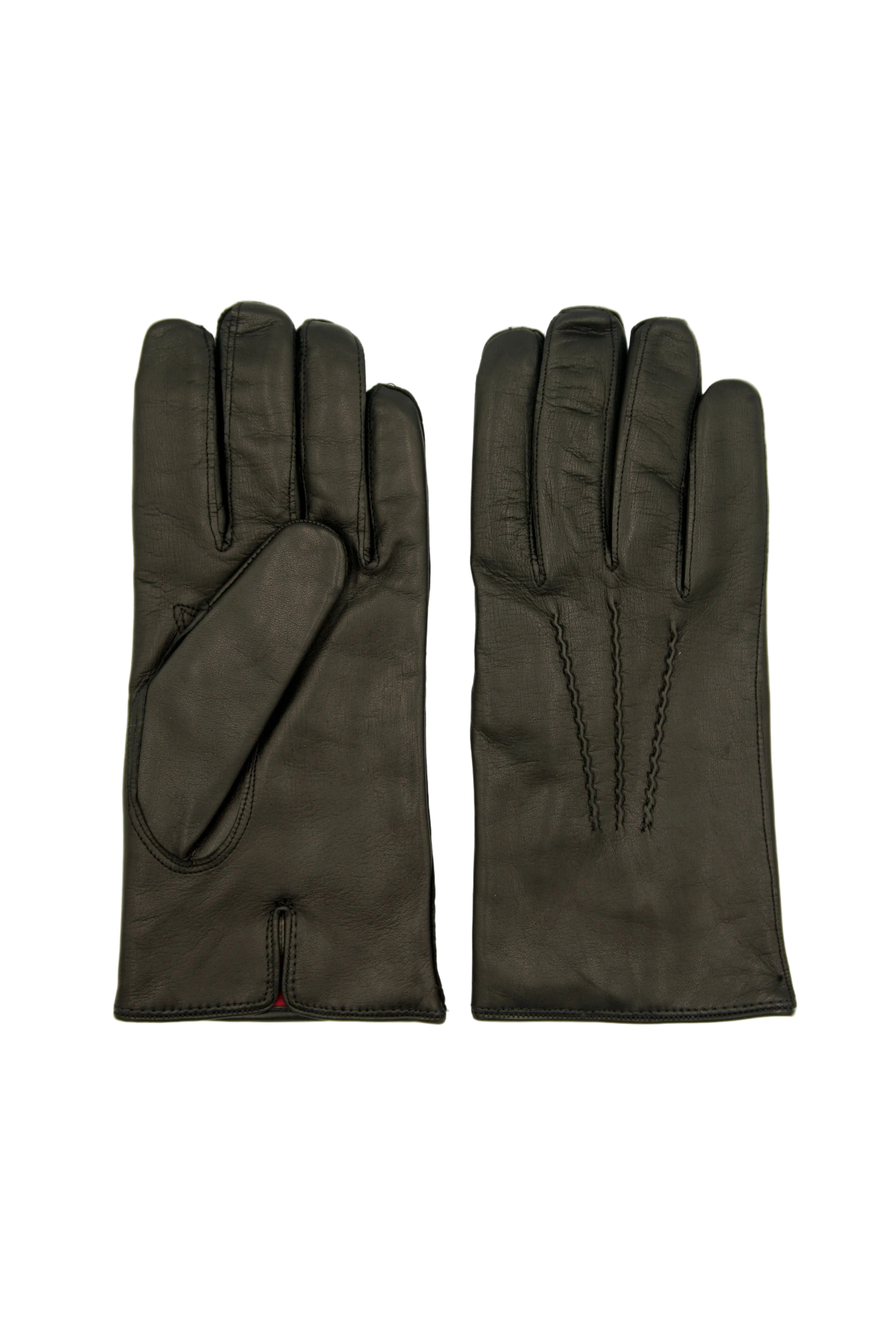 Masullo1932 guanto da uomo Ordito in nappa ovina foderato in cashmere con cordoni, colore Nero, vista 1