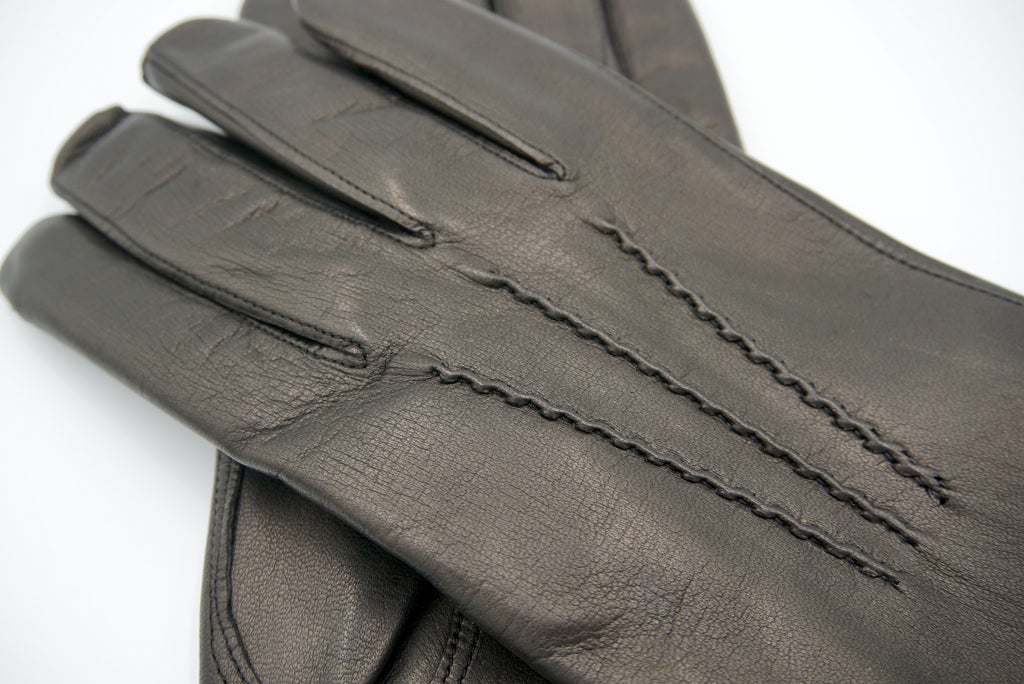 Masullo1932 guanto da uomo Ordito in nappa ovina foderato in cashmere con cordoni, vista 2