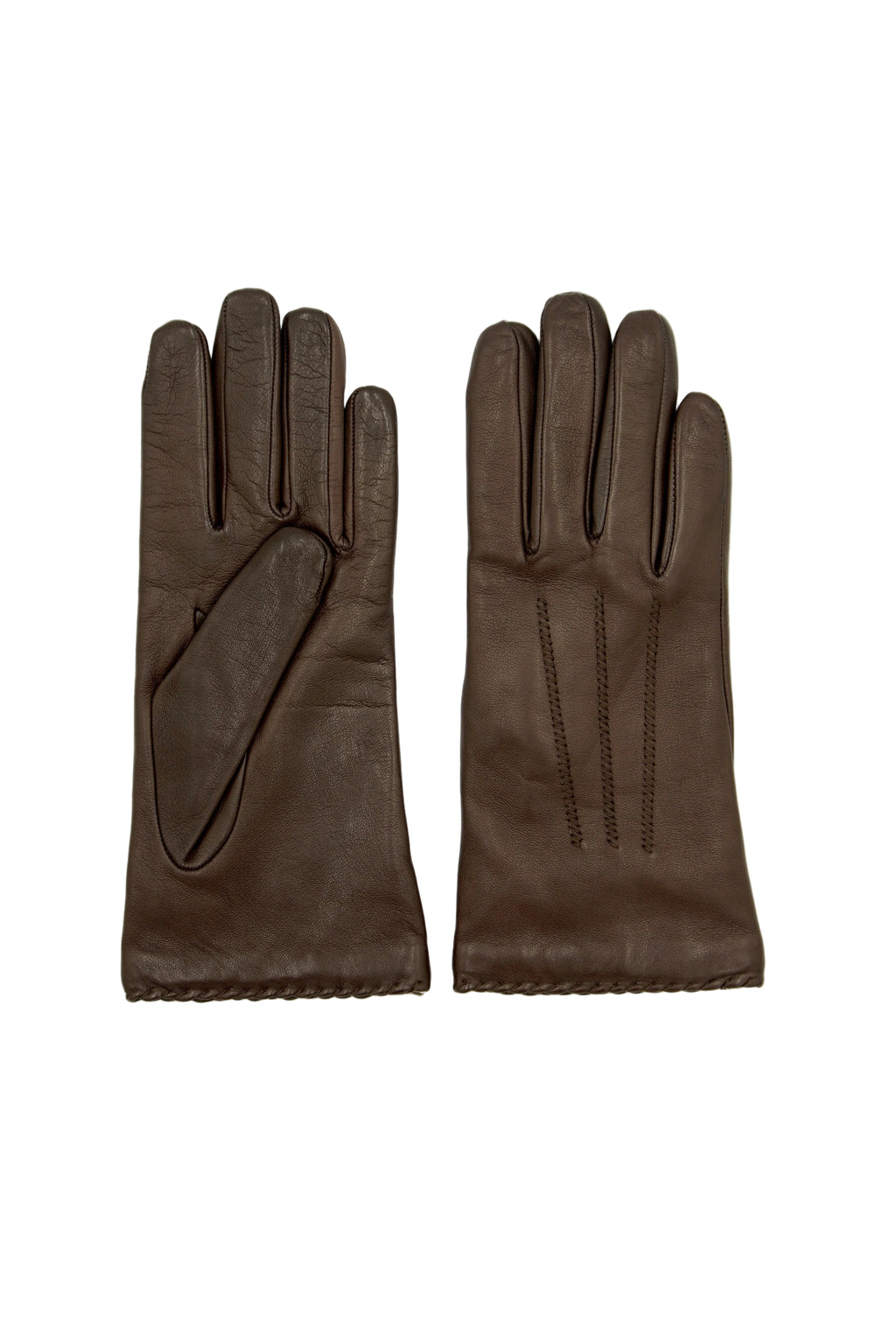 Masullo1932 guanto da donna Orlo in nappa ovina con orlo cucito a mano, colore Marrone, vista 1