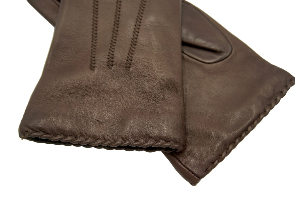 Masullo1932 guanto da donna Orlo in nappa ovina con orlo cucito a mano, vista 2