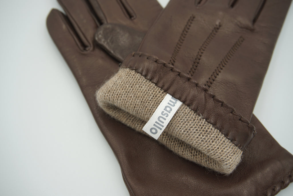 Masullo1932 guanto da donna Orlo in nappa ovina con orlo cucito a mano, vista 3