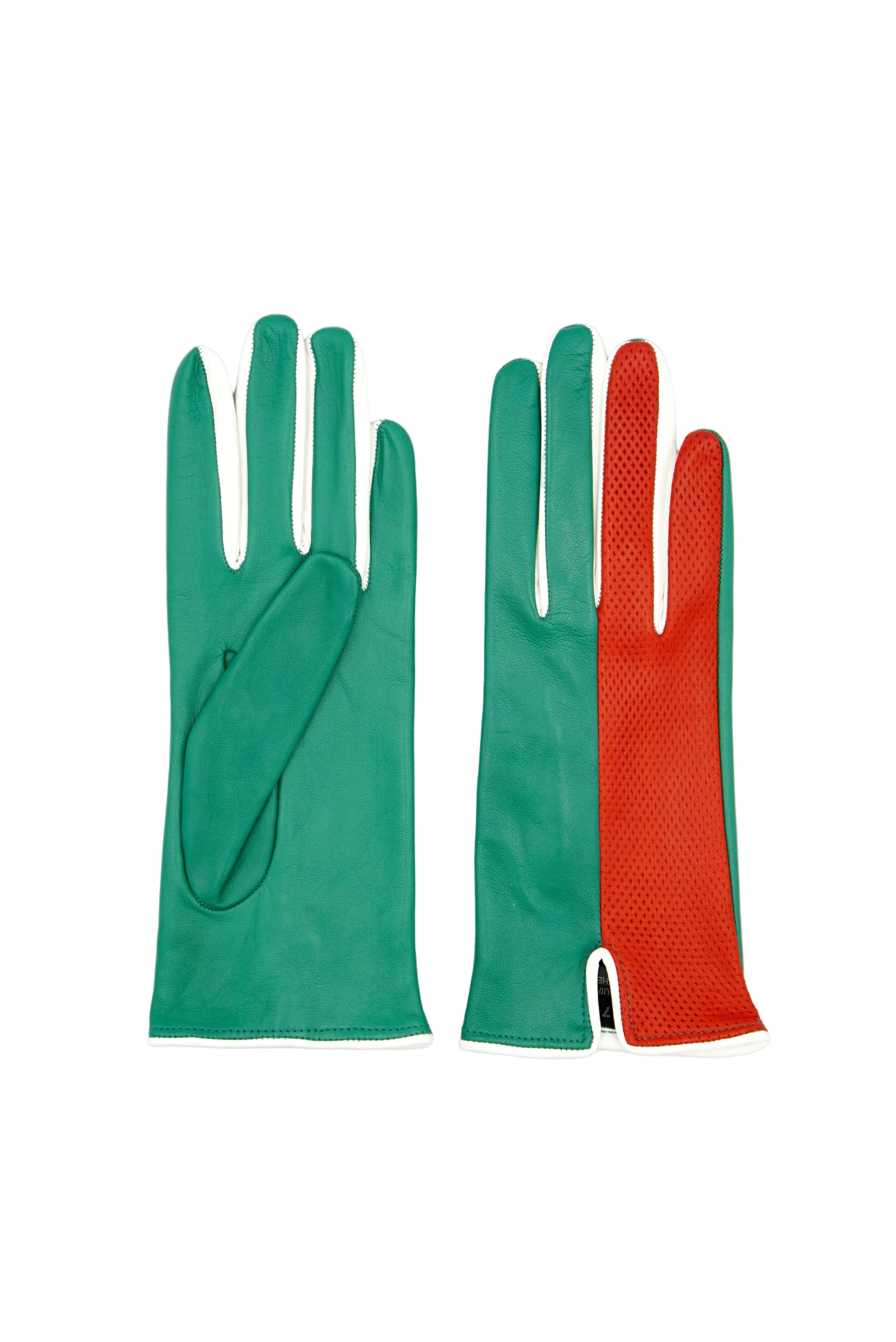 Masullo1932 guanto da donna Emblema in nappa ovina con dettaglio tricolore italiano, vista 1