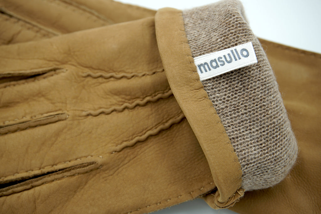 Masullo1932 guanto da uomo Terra in nubuck foderato in cashmere, vista 3