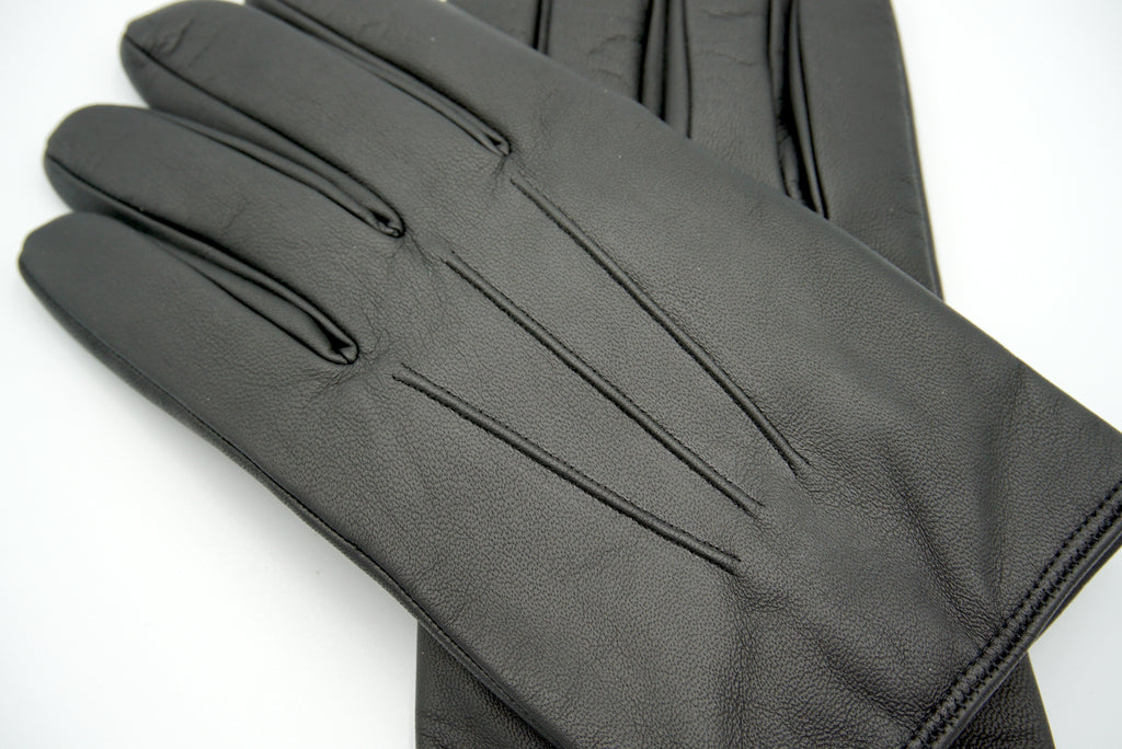 Masullo1932 guanto touchscreen da uomo Tocco in pelle con fodera in cashmere, vista 3